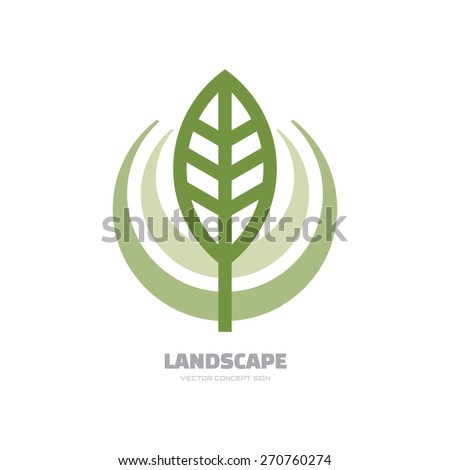Landscape- vector logo concept illustration. Abstract leaf logo. Vector logo template. Design element.
