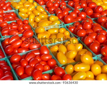 Red and yellow grape tomatoes