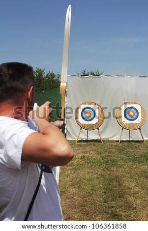 The archer will shoot targets on the lawn