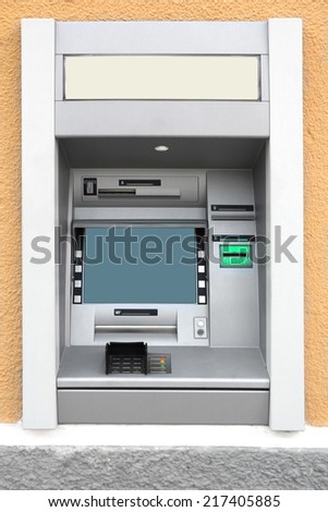 Automatic Teller Machine with Blank Screen in the wall