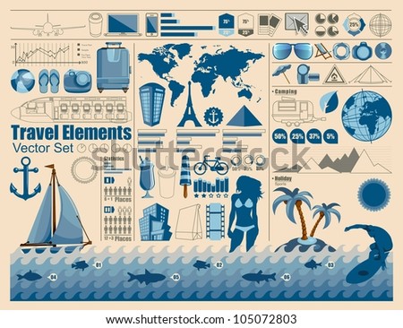 Travel and Holiday icons vector info graphics Travel and Holiday icons vector info graphics