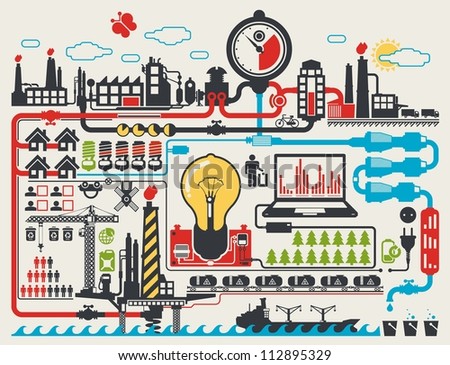 stock vector : abstract factory info graphic elements, vector background