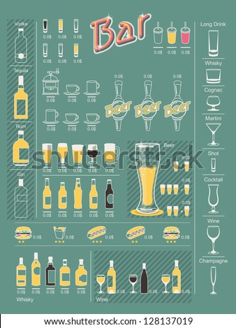 drinks info graphic elements vector set drinks info graphic elements vector set
