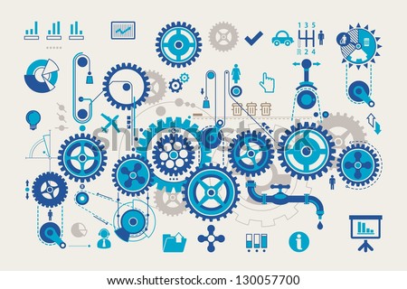 Vector Gear Info Graphic Elements