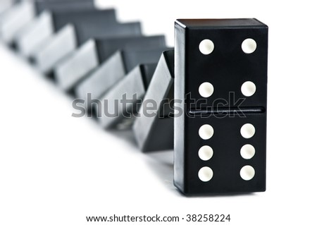 Falling Domino Brick Up Falling Domino Brick Up Stock Photo 38258224