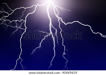 lightning flash in dark sky