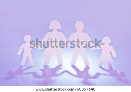 paper family on pink background