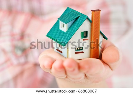 small house in women hand