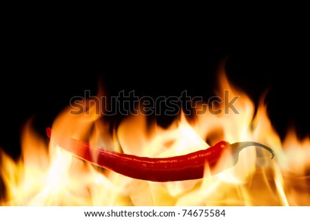 red pepper in fire flame
