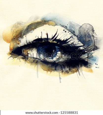 Woman eye Hand painted fashion illustration Woman eye Hand painted fashion illustration
