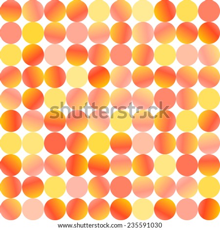 Glittering confetti background of yellow and red circles