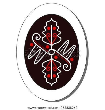 Vector illustration: slavic pysanka - religious symbol - painted egg made in form of sticker