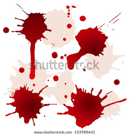 Splattered Blood Stains Stock Vector Illustration 103988642 : Shutterstock