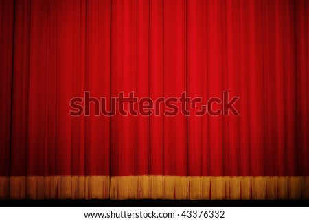 closed red theater curtain
