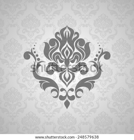 Element of vintage wallpaper. on a light gray background