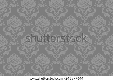 Elegant vintage wallpaper light gray, seamless background