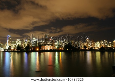 Dramatic Night Sky Illuminated By City Core