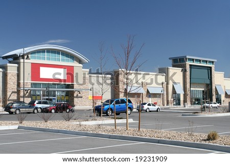 Retail Style Strip Center and Parking Lot