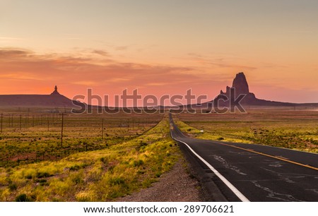 A wide open scene framing a historic highway in Arizona.