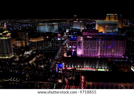 stock photo : Aerial view of Las Vegas Strip at night