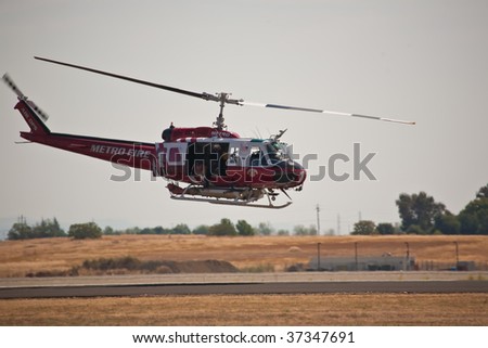 SACRAMENTO, CA - September 13: UH-1 Huey Metro Fire helicopter at California Capital Airshow, September 13, 2009, Mather Airport, Sacramento, CA
