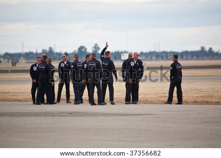SACRAMENTO, CA - September 13: USAF Thunderbirds ground team performs at California Capital Airshow, September 13, 2009, Mather Airport, Sacramento, CA