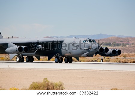 EDWARDS AFB, CA - OCTOBER 17: Boeing B-52 Stratofortress taxiing to the runway at Flight Test Nation 2009, October 17, 2009, Edwards Air Force Base, CA