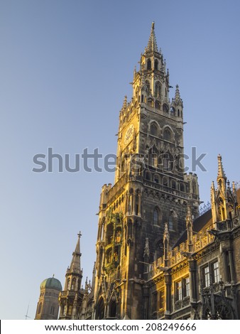 Gothic City Hall at Marienplatz in late afternoon, Munich, Bavaria, Germany