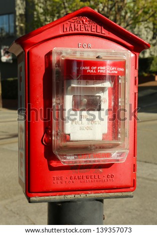 SAN FRANCISCO, CA - MARCH 28: San Francisco fire alarm box on March 28, 2013