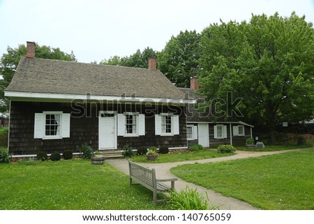 BROOKLYN, NY - MAY 28:The oldest structure in New York in Brooklyn on May 28, 2013. The Pieter Claesen Wyckoff Farmhouse was built in 1652 and became first structure to be named a NYC landmark in 1965
