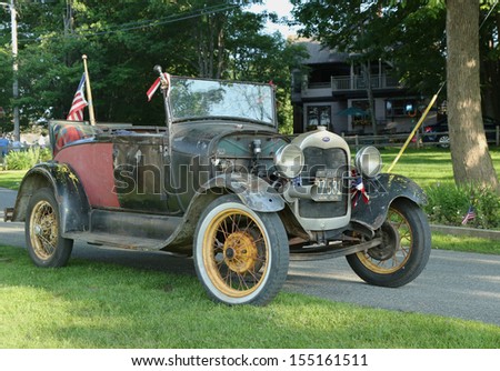 BAR HARBOR, MAINE - JULY 4: Historical 1929 model A Ford  in Bar Harbor on July 4, 2013  The Ford Model A was the second huge success for the Ford Motor Company, after its predecessor, the Model T
