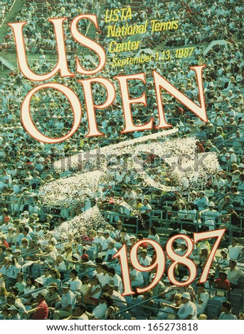 NEW YORK - AUGUST 20  US Open 1987 poster on display at the Billie Jean King National Tennis Center on August 20, 2013 in New York