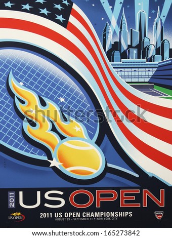 New York - August 20 Us Open 2011 Poster On Display At The Billie Jean King National Tennis Center On August 20, 2013 In New York