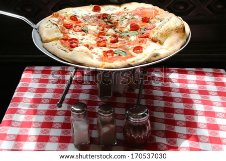 Pizza pie on the tray