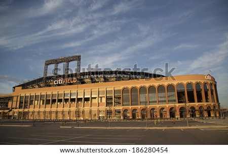 FLUSHING, NY - APRIL 8: Citi Field, home of major league baseball team the New York Mets on April 8, 2014 in Flushing, NY.