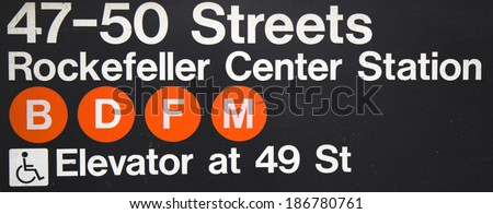 NEW YORK CITY - MARCH 20  47-50 Streets Rockefeller Center Subway Station  in NYC on September 1, 2013 Owned by the NYC Transit Authority, the subway system has 469 stations in operation