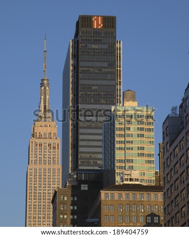 NEW YORK - APRIL 24 :Empire State Building on April 24, 2014. The Empire State Building is a 102-story landmark and was world\'s tallest building for more than 40 years