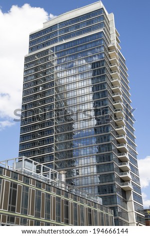 BROOKLYN, NEW YORK - MAY 1: Modern condominium building in Williamsburg neighborhood of Brooklyn on May 1, 2014