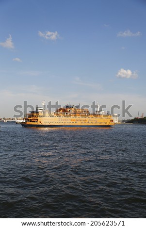 NEW YORK - JULY 17: Staten Island Ferry in New York Harbor on July 17, 2014