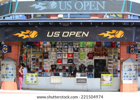 NEW YORK - AUGUST 19 US Open collection store during US Open 2014 at Billie Jean King National Tennis Center on August 19, 2014 in New York