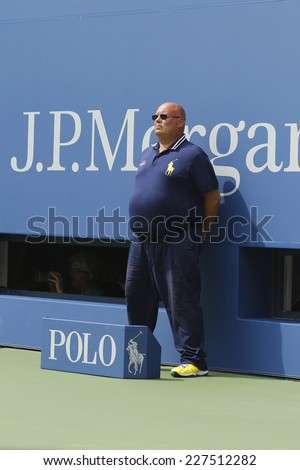 NEW YORK - SEPTEMBER 1 Line judge during match at US Open 2014 at Billie Jean King National Tennis Center on September 1, 2014 in New York