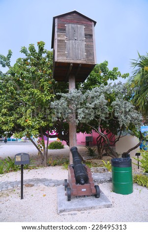 GRAND CAYMAN - JUNE 12: Lookout post at George Town on June 12, 2014. During World War II six lookout posts were setup at the strategic points all around Grand Cayman