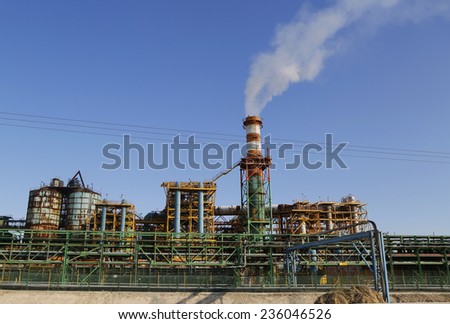 SDOM, ISRAEL - NOVEMBER 28: Magnesium Factory on the Dead Sea coast of Israel on November 28, 2014. The Dead Sea Works is an Israeli potash plant in Sdom, on the Dead Sea coast of Israel