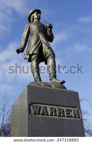 BROOKLYN, NEW YORK - DECEMBER 14, 2014: Statue of Civil War General Gouverneur Kemble Warren in Brooklyn. He was a civil engineer and prominent general in the Union Army during the American Civil War