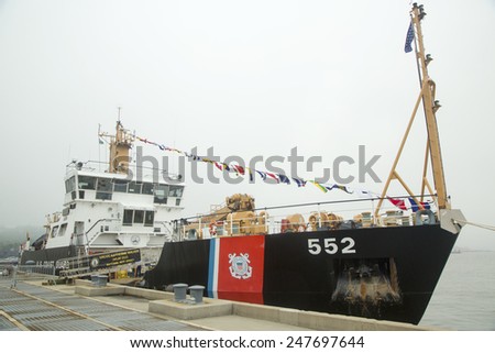NEW YORK - MAY 22, 2014: US Coast Guard Cutter Katherine Walker of the United States Coast Guard during Fleet Week 2014 in New York Harbor