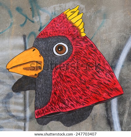 NEW YORK - NOVEMBER 20, 2014: Mural art at East Williamsburg in Brooklyn. Outdoor art gallery known as the Bushwick Collective has most diverse collection of street art in Brooklyn