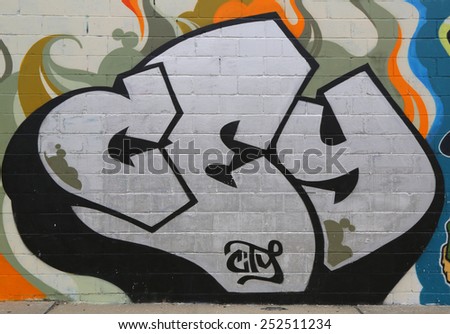 NEW YORK - JULY 24, 2014: Graffiti art in Astoria section in Queens.