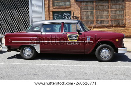 BROOKLYN, NY - JUNE 21, 2014: Checker Marathon taxi car produced in 1982  by the Checker Motors Corporation. The Checker remains the most famous taxi cab vehicle in the United States