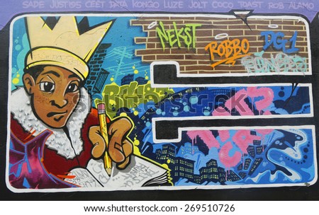 NEW YORK - MARCH 26, 2015: Mural art at East Harlem in New York