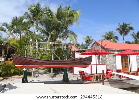 ST BARTS,FRENCH WEST INDIES - JUNE 11, 2015: Eden Rock hotel at St Barts, French West Indies. Eden Rock St Barts is one of the Top 100 hotels in the world.